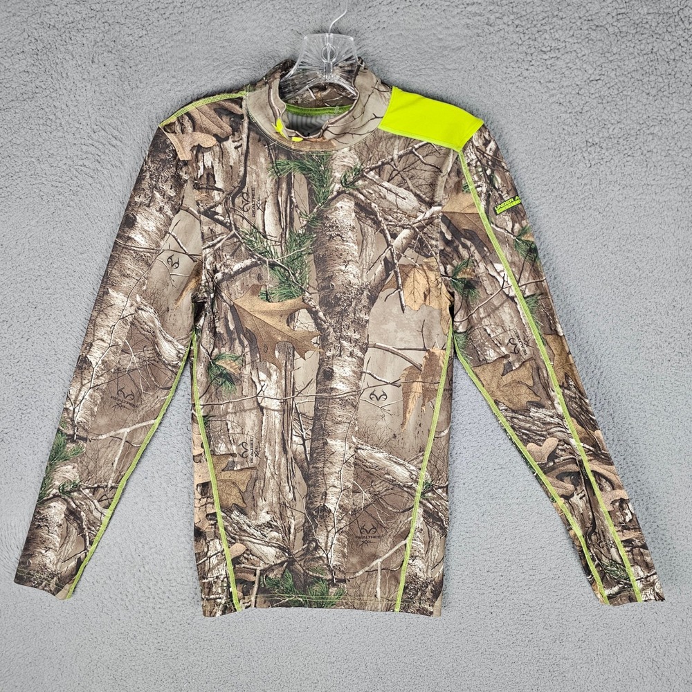 Under Armour Shirt Mens Small Camo ColdGear Infrared Scent Control 1248043 Hunt